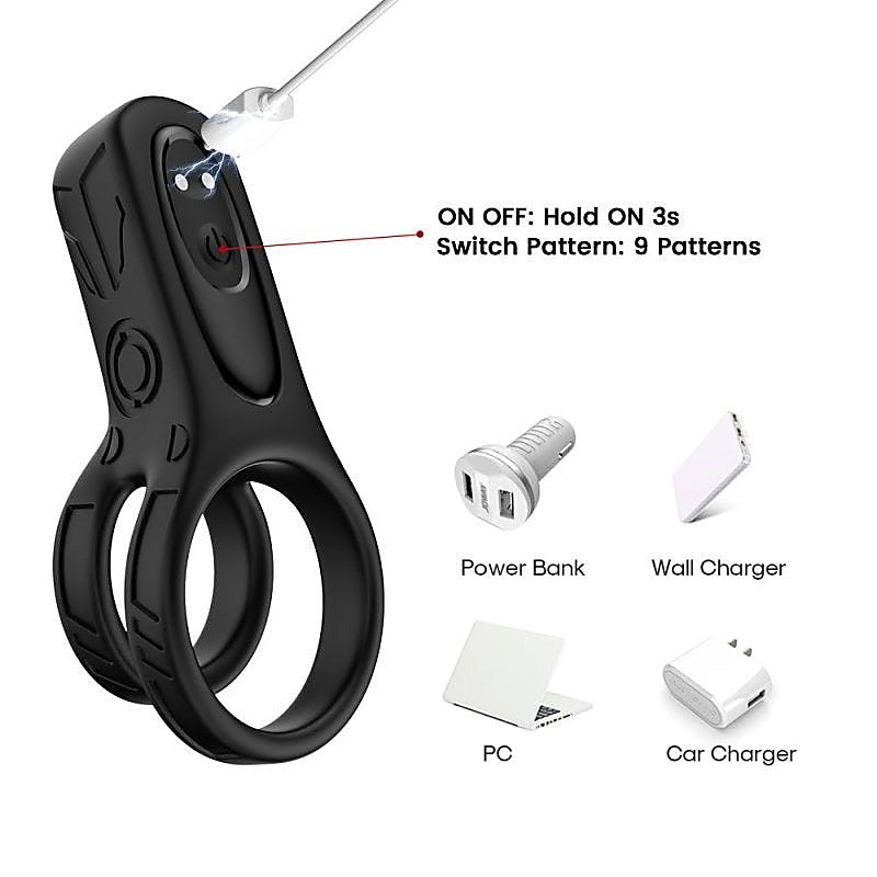 BDStyle Twisted Angel 9 Functions Royale Mens Cock Ring - Vibrating Cock Rings
