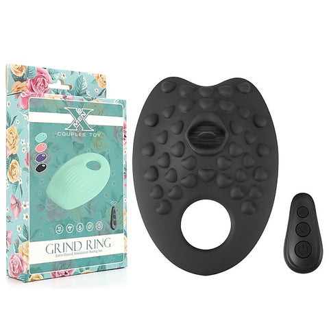 X-Men 10 Functions Grinding Cock Ring With Tongue - Vibrating Cock Rings