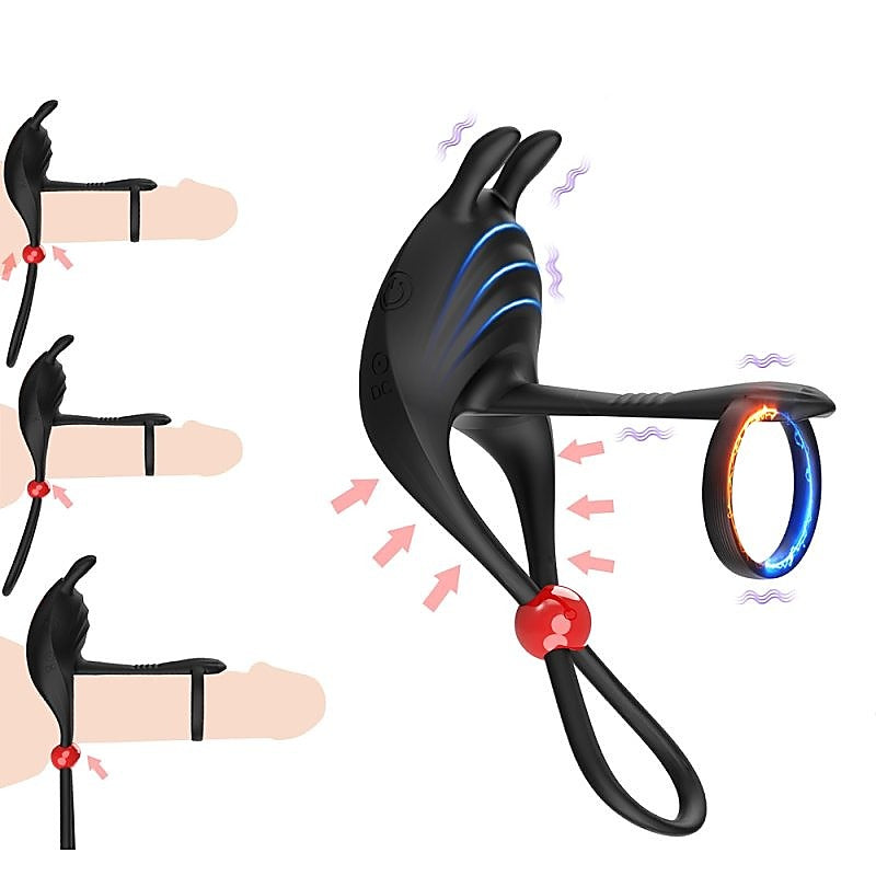 Remote Control 7 Functions Adjustable Penis Ring by BDStyle - Vibrating Cock Rings