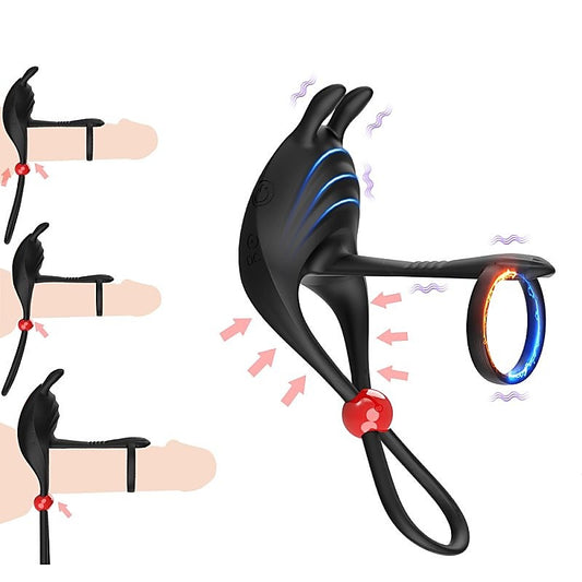 BDStyle Remote Control 7 Functions Adjustable Penis Ring - Vibrating Cock Rings