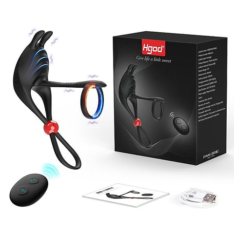 Remote Control 7 Functions Adjustable Penis Ring by BDStyle - Vibrating Cock Rings