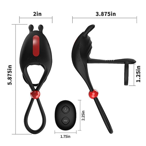 Remote Control 7 Functions Adjustable Penis Ring by BDStyle - Vibrating Cock Rings