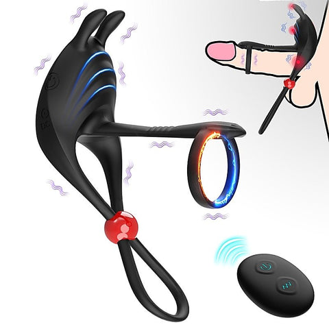 Remote Control 7 Functions Adjustable Penis Ring by BDStyle - Vibrating Cock Rings