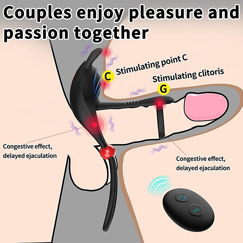 Remote Control 7 Functions Adjustable Penis Ring by BDStyle - Vibrating Cock Rings