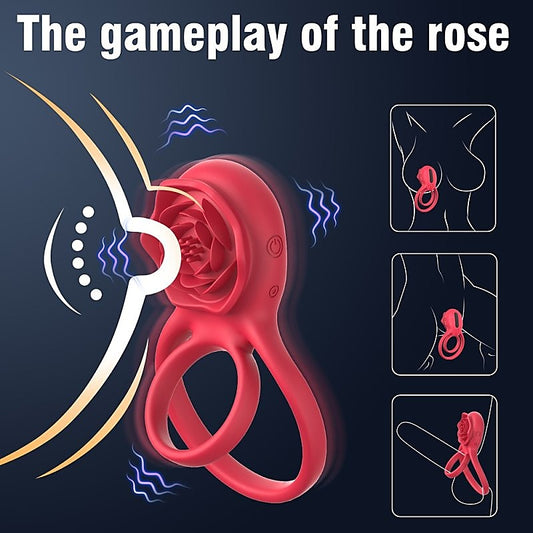 BDStyle Petal Shaped 9 Functions Vibrating Penis Ring - Vibrating Cock Rings