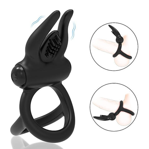 Multi Functions Cock Ring With Vibrating Clit Stimulator - Vibrating Cock Rings