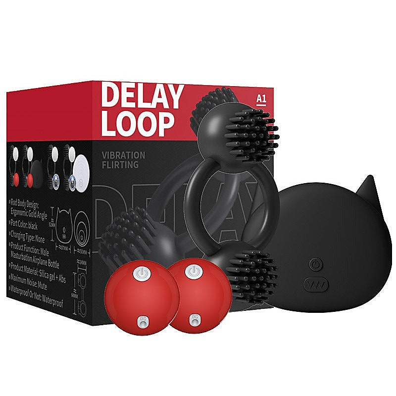 10 Functions Delay Loop Double Vibrating Cock Ring - Vibrating Cock Rings