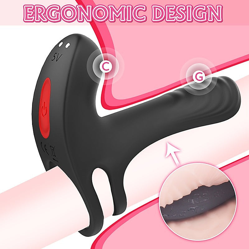 S-Hande Frank Double Stimulus 18 Functions Mens Cock Ring - Vibrating Cock Rings