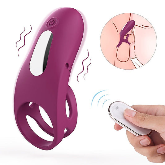 S-Hande Nicholas Waterproof and Rechargeable Cock Ring Claret - Vibrating Cock Rings