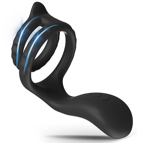 10 Functions Mens Vibrating Dual Cock Ring by BDStyle - Vibrating Cock Rings