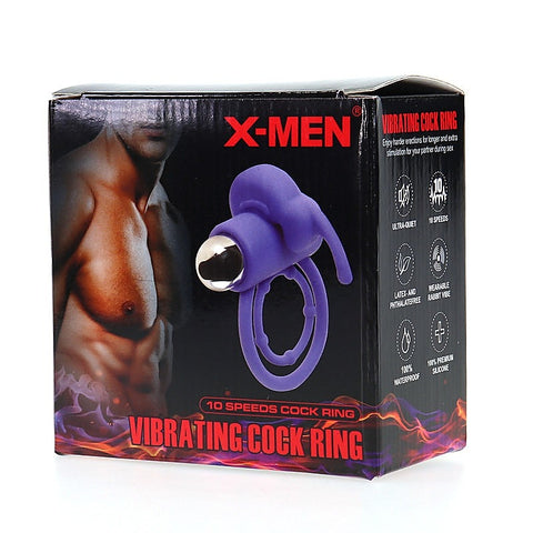 X-MEN 10 Frequency Vibration Rechargeable Cock Ring - Vibrating Cock Rings