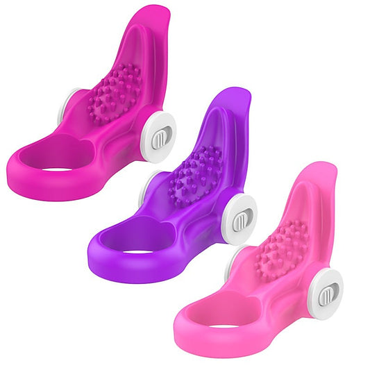 BDStyle Tongue Shaped Multi Functions Mens Vibrating Cock Ring - Vibrating Cock Rings