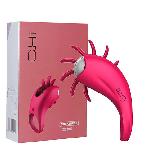 BDStyle Tongue Licking 10 Functions Cock Vibrator - Vibrating Cock Rings