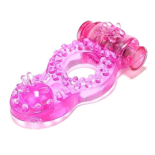 BDStyle Hem Beads Soft TPR Material Vibrating Cock Ring - Vibrating Cock Rings