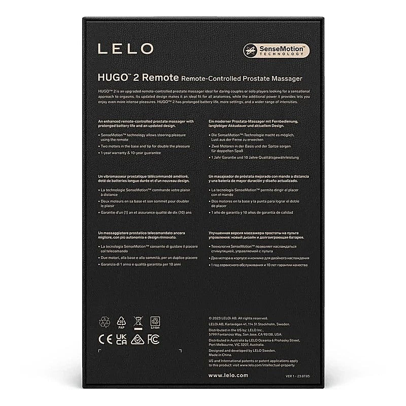 Lelo Hugo 2 Remote Control Prostate Vibrator - Prostate Toys