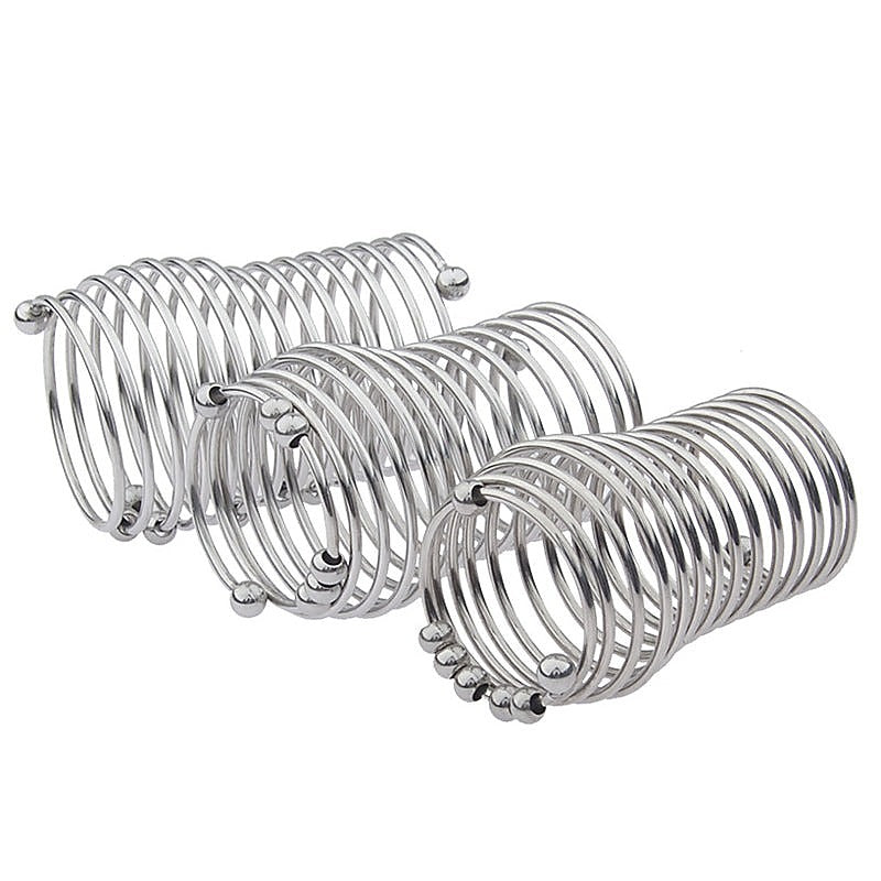 Stainless Steel Spring Cock Ring by BDStyle - Steel Cock Rings