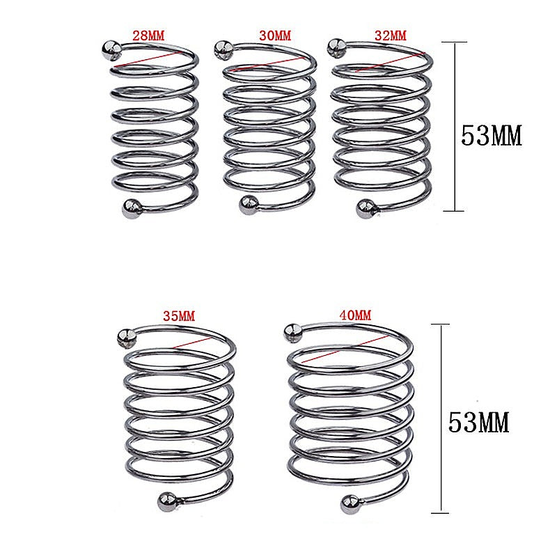 BDStyle Spring Style 6 Circle Mens Metal Glans Ring - Steel Cock Rings