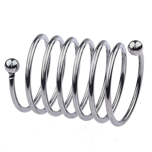 BDStyle Spring Style 6 Circle Mens Metal Glans Ring - Steel Cock Rings