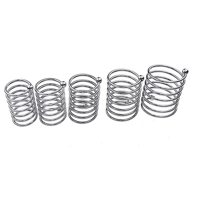 BDStyle Spring Style 6 Circle Mens Metal Glans Ring - Steel Cock Rings