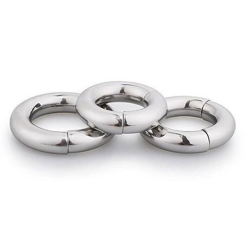 Stainless Steel Magnetic Men's Cock Ring by BDStyle - Steel Cock Rings