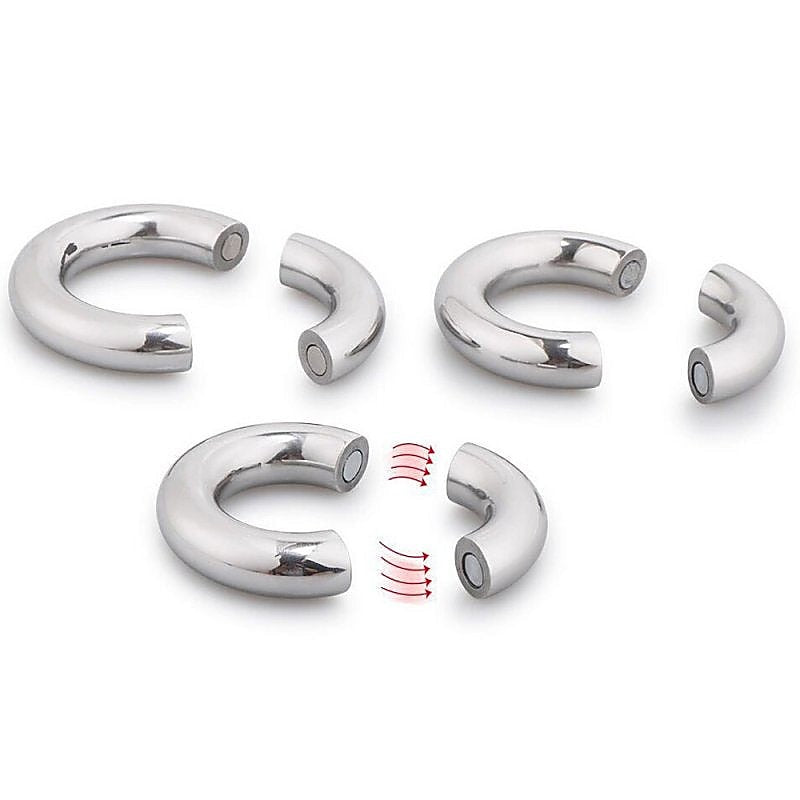 Stainless Steel Magnetic Men's Cock Ring by BDStyle - Steel Cock Rings