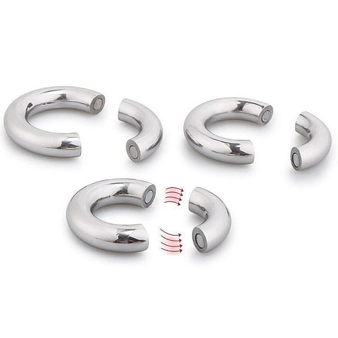 Stainless Steel Magnetic Men's Cock Ring by BDStyle - Steel Cock Rings