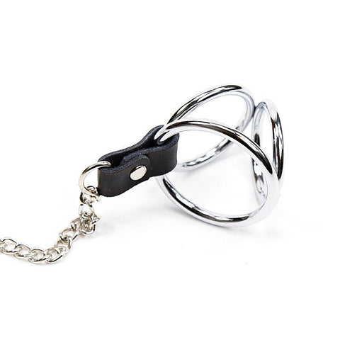 Adjustable Nipple Clamps With Cock Ring by BDStyle - Steel Cock Rings