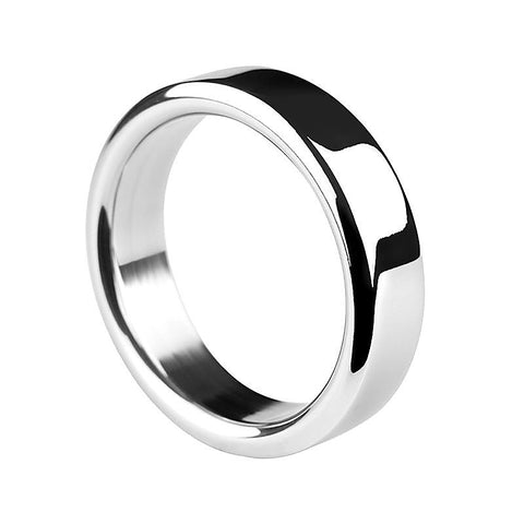 Chrome Stainless Steel Mens Cock Ring 1.5cm Height - Steel Cock Rings