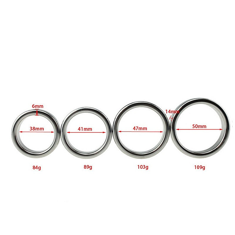Chrome Stainless Steel Mens Cock Ring 1.5cm Height - Steel Cock Rings