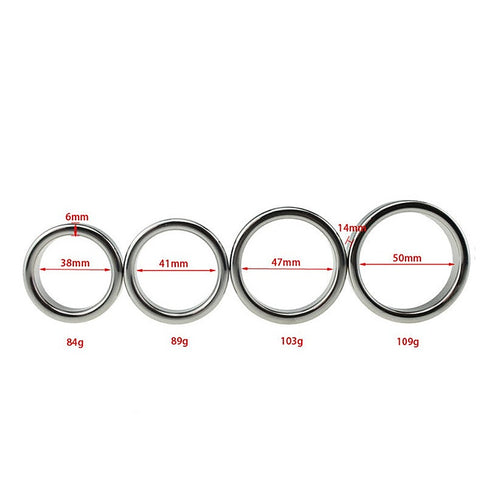 Chrome Stainless Steel Mens Cock Ring 1.5cm Height - Steel Cock Rings