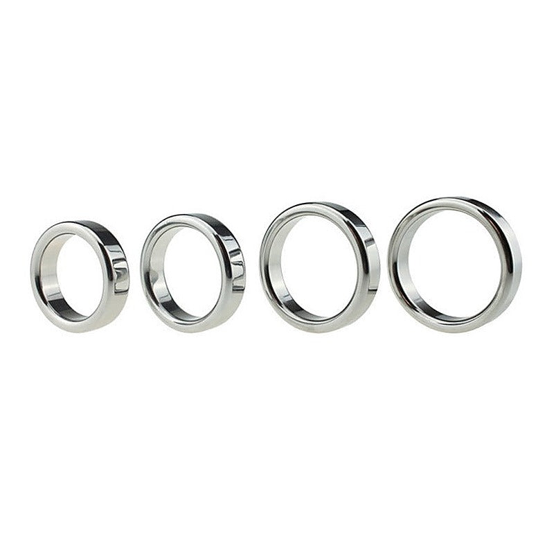 Chrome Stainless Steel Mens Cock Ring 1.5cm Height - Steel Cock Rings