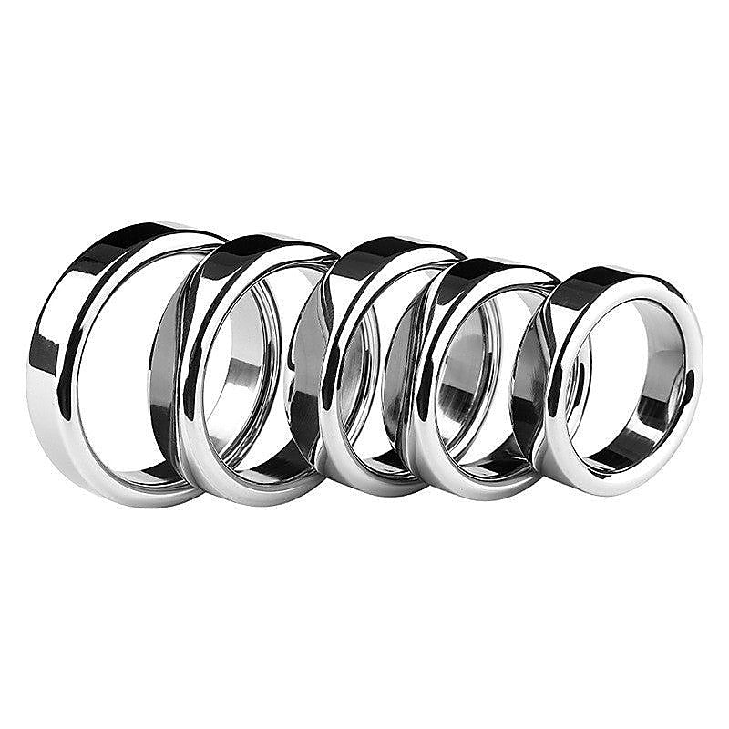 Chrome Stainless Steel Mens Cock Ring 1.5cm Height - Steel Cock Rings