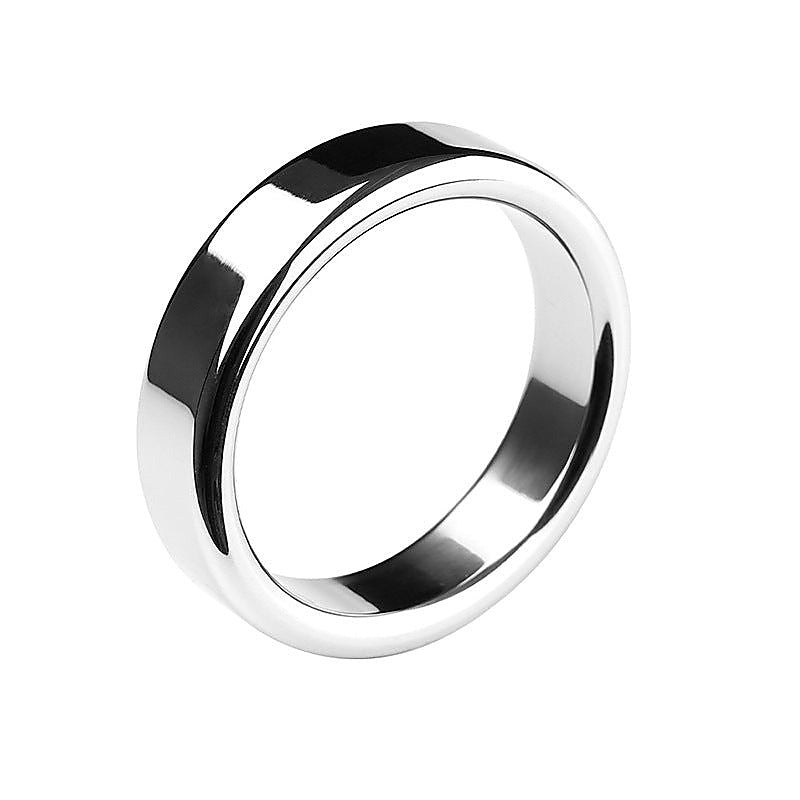 Chrome Stainless Steel Mens Cock Ring 1.5cm Height - Steel Cock Rings