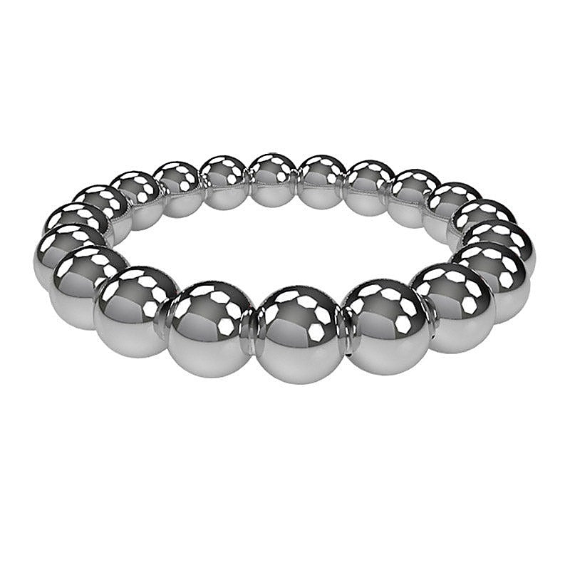 Meridian Stainless Steel Mens Beaded Cock Rings by BDStyle - Steel Cock Rings