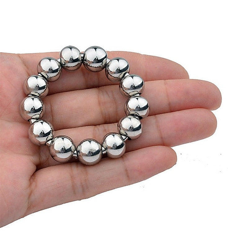 Meridian Stainless Steel Mens Beaded Cock Rings by BDStyle - Steel Cock Rings