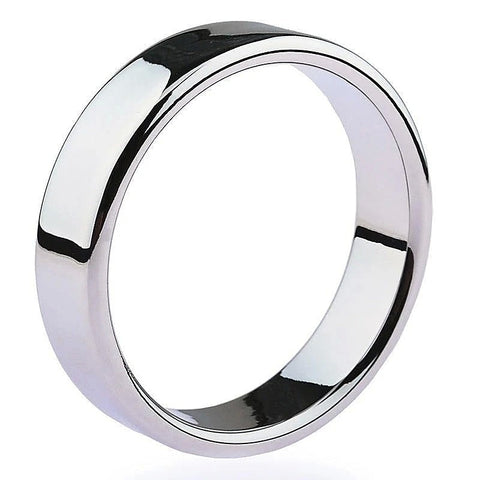 Chrome Stainless Steel Mens Cock Ring 1.2cm Height - Steel Cock Rings