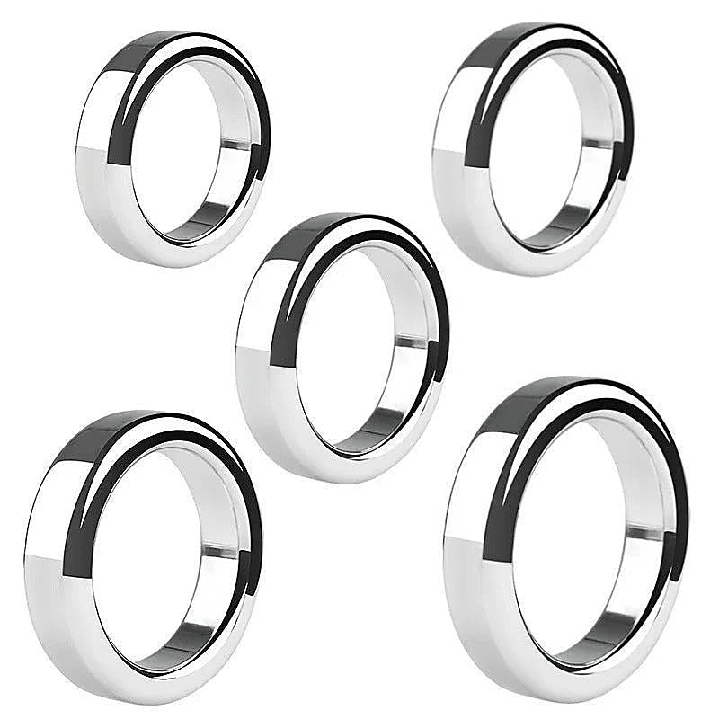 Chrome Stainless Steel Mens Cock Ring 1.2cm Height - Steel Cock Rings
