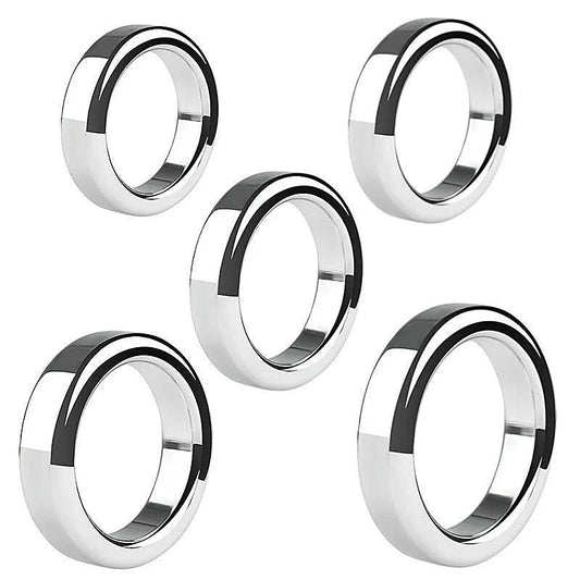 BDStyle Chrome Stainless Steel Mens Cock Ring 1.2cm Height - Steel Cock Rings