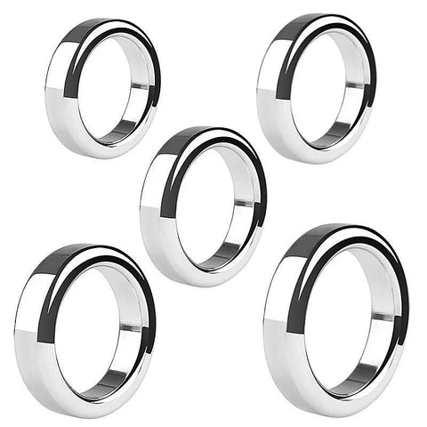 Chrome Stainless Steel Mens Cock Ring 1.2cm Height - Steel Cock Rings