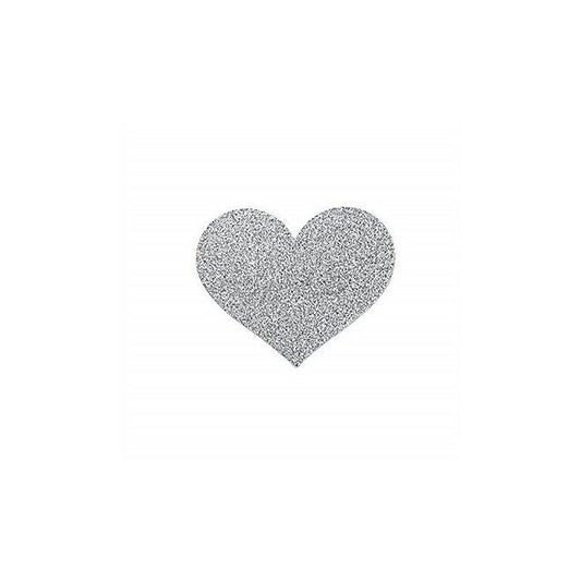 Bijoux Indiscrets SI Flash Bolt Heart Shape Pasties Silver - Breast and Nipple Toys