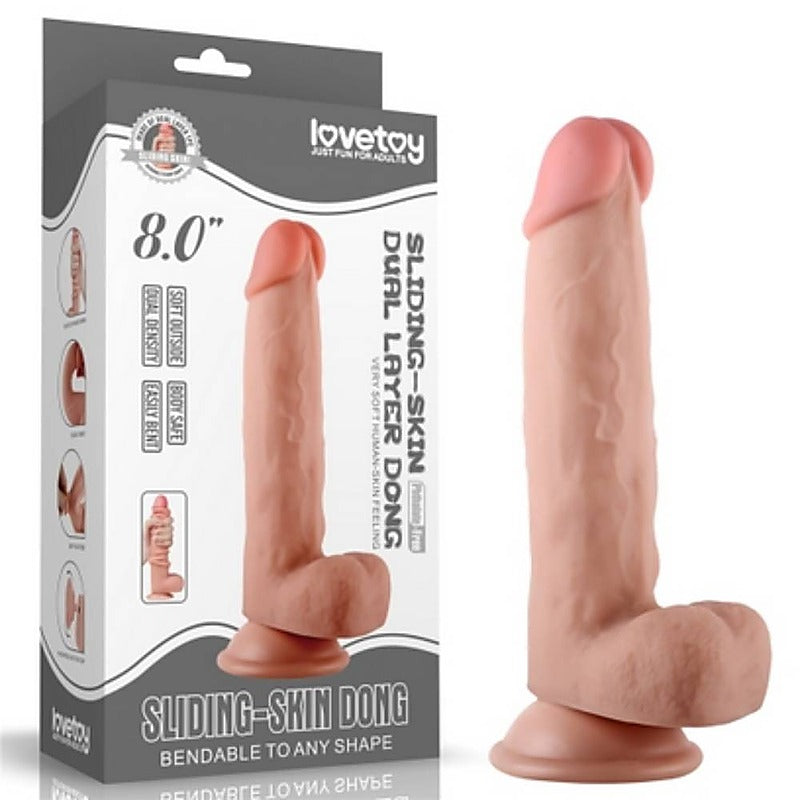 Sliding Skin Dual Layer Realistic Dong Wit Flexible Skin Flesh - Realistic Dildos
