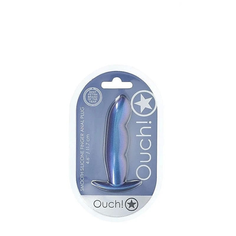 Finger Shaped Metallic Silicone Butt Plug by Shots Toys - Butt Plugs