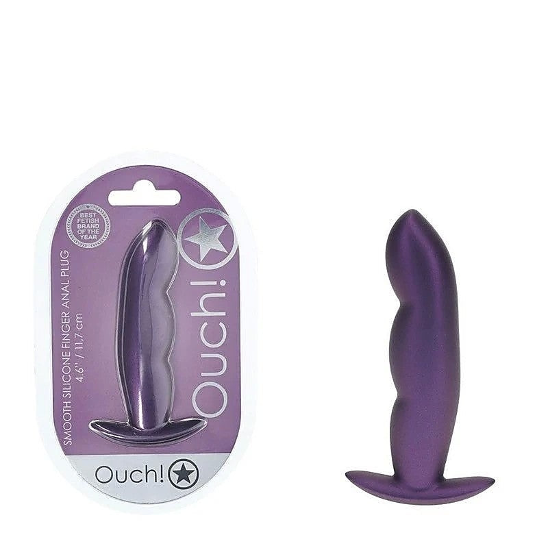 Finger Shaped Metallic Silicone Butt Plug by Shots Toys - Butt Plugs