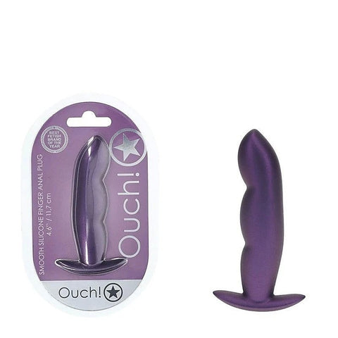 Finger Shaped Metallic Silicone Butt Plug by Shots Toys - Butt Plugs