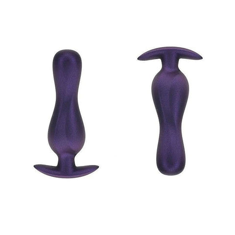 Shots OUCH! Curvy Metallic Silicone Anal Plug by Shots Toys - Butt Plugs