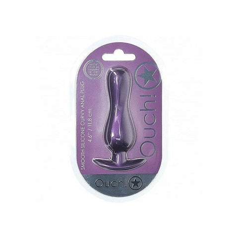 Shots OUCH! Curvy Metallic Silicone Anal Plug by Shots Toys - Butt Plugs