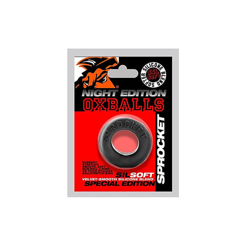 OxBalls Sprocket Comfort No Roll Stretchy Cock Ring Night Edition - Stretchy Cock Rings