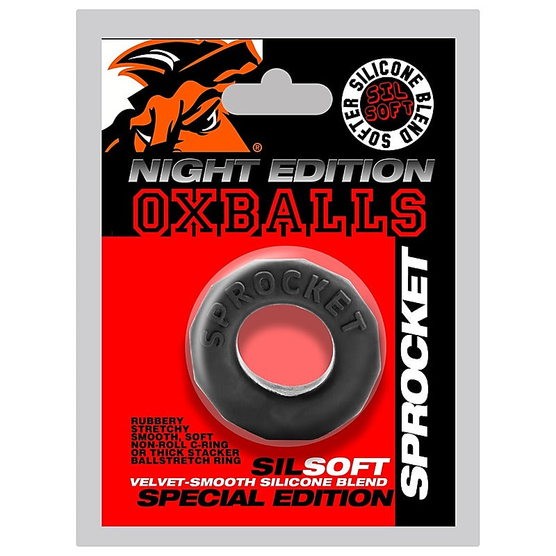 Sprocket Comfort No-Roll Cock Ring Night by OxBalls - Stretchy Cock Rings