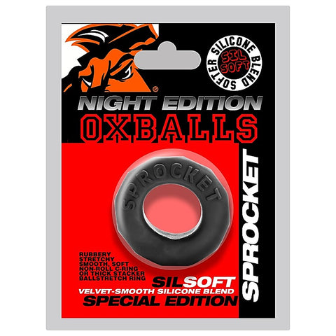 Sprocket Comfort No-Roll Cock Ring Night by OxBalls - Stretchy Cock Rings