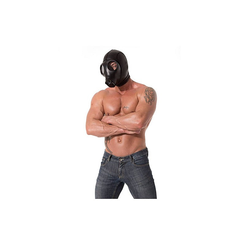 XTRM Neoprene Gas Mask Bondage Hood - Bondage Hoods